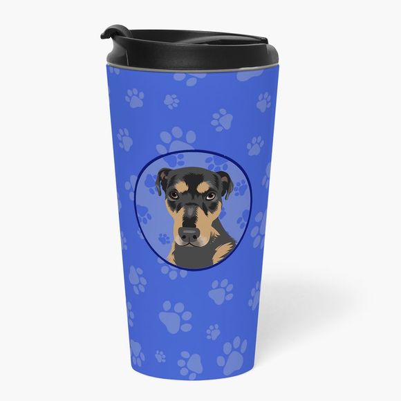 Rottweiler Black and Tan #2  Stainless Steel 16 oz  Tumbler, Blue - Picture 2 of 4
